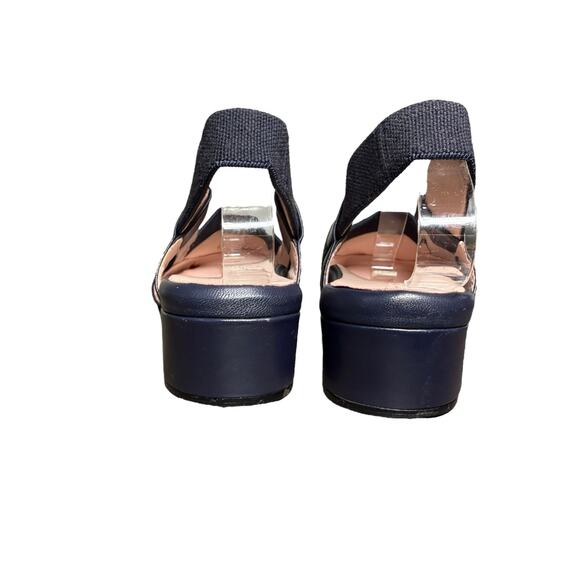 Taryn Rose Black Slingback Sandals ( Navy Blue) Kamille - Picture 3 of 7